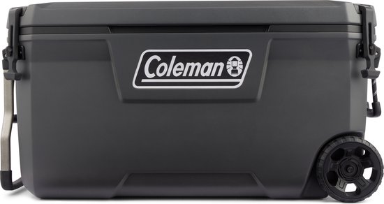 Coleman Convoy 100 QT koelbox met wielen – 94 liter – lichtgewicht en volledig geïsoleerd - houdt ijs 5 dagen koud - Donkergrijs van Coleman
