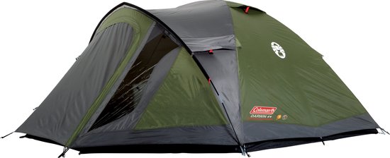 Coleman Darwin 4 Plus Koepeltent - tent 4 persoons - 3000 mm waterkolom - snel opzetten - Grijs van Coleman
