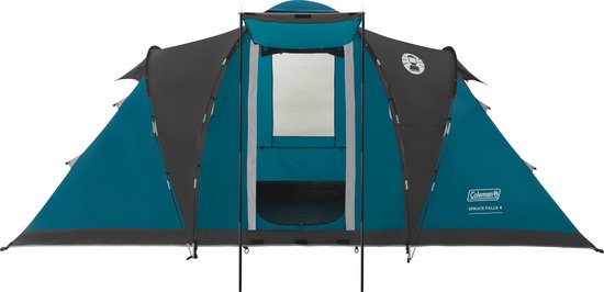 Coleman Spruce Falls 4 familietent - 4 persoons tent - 2 meter stahoogte - waterdicht en lichtgewicht - blauw/zwart van Coleman