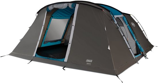 Coleman Vespucci 6 Tent - 6 Persoons tunneltent - UV Guard SPF50 zonbescherming - Ventilatie - Geïntegreerd grondzeil - Grijs/blauw van Merkloos