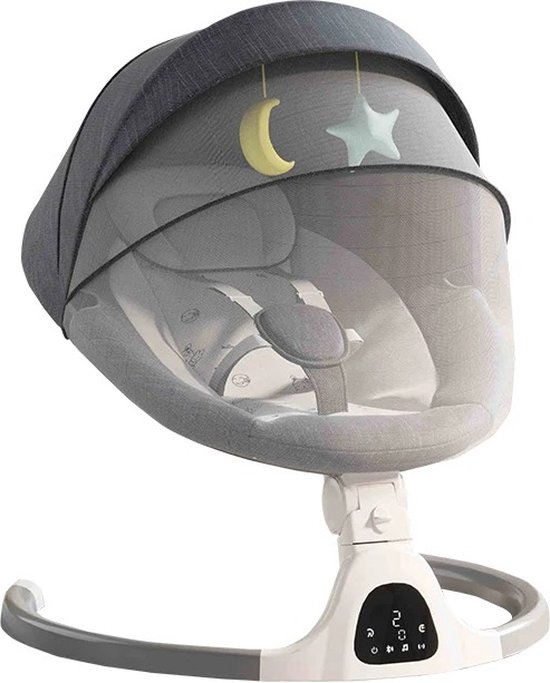 Collox Baby swing - Elektrische babyschommel - Vijf punts gordel - Met afstandbediening - Grijs van Collox