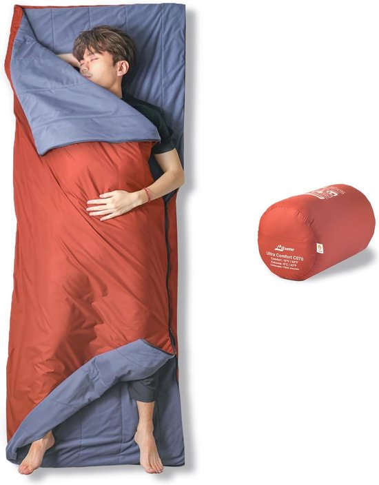 Combineerbare en opvouwbare dubbele slaapzak voor zomer en drie seizoenen - lichtgewicht, duurzame stof, volwassen maat, ideaal voor gezinnen van Quechua