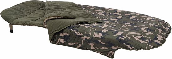 Comfort Slaapzak - Kampeerzak - Vissen aan de oever - Inclusief thermische hoes - 215 x 90cm - Olijf Camo van Merkloos