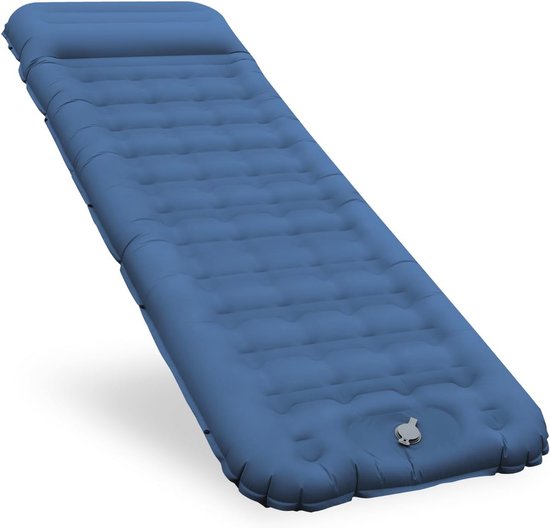 Comfortabele Extra Dikke Opblaasbare Slaapmat voor Camping - Ingebouwde Voetpomp, Compact en Licht van Merkloos