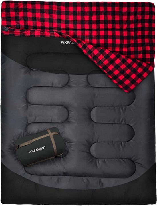 Comfortabele Flanellen Dubbele Slaapzak XXL voor 2 Personen - Inclusief Kussens