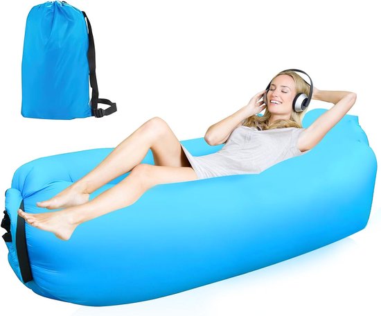 Comfortabele Opblaasbare Strandbank voor Camping en Buitenactiviteiten, Lichtgewicht en Draagbaar van Merkloos