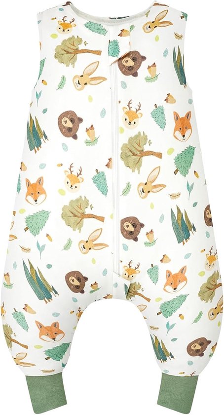 Comfortabele Slaapzak met Voeten voor Baby's, 1.0 Tog, 100% Katoen, Geschikt voor Jongens en Meisjes, Ideaal voor Elk Seizoen
