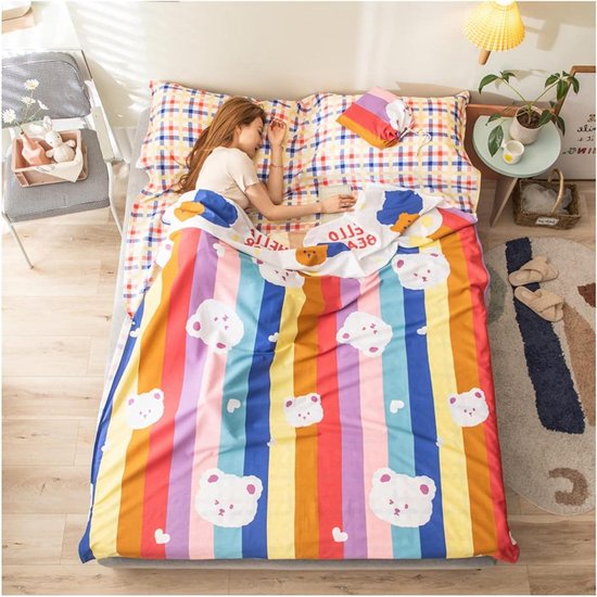 Comfortabele Slaapzak - Outdoor Laken - Kamperen en Reizen - Gemakkelijk te Wassen - 200 x 215 cm - Katoen