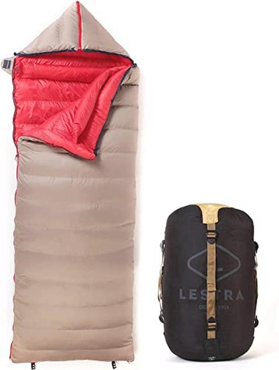 Comfortabele Slaapzak voor Kamperen - Deken stijl, Geschikt tot -10 °C, Eendendons, Volwassenen, 190 x 80 cm van Merkloos