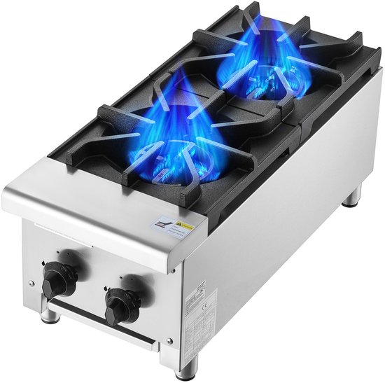 Commercieel gasfornuis met 2 branders Aanrechtkookplaat voor Keuken van Merkloos