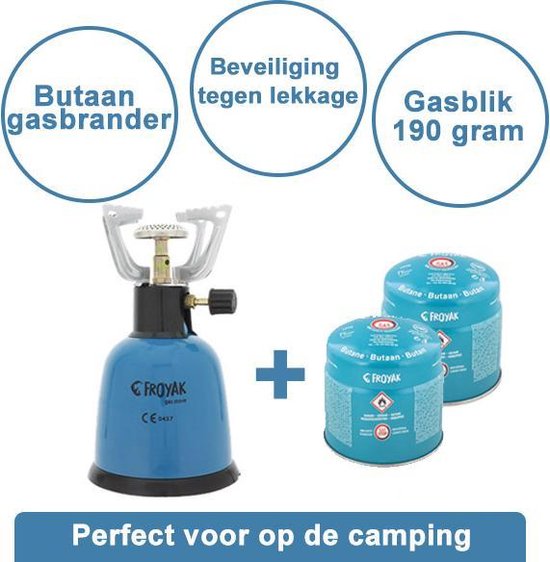 Compact en Lichtgewicht 1-Pits Camping Gasbrander met 2 gasblikken | Kookbrander | Campingkooktoestel | Campingkookgerei | Kooktoestel voor Gasfles | Kamperen | Outdoor gasblik van Merkloos