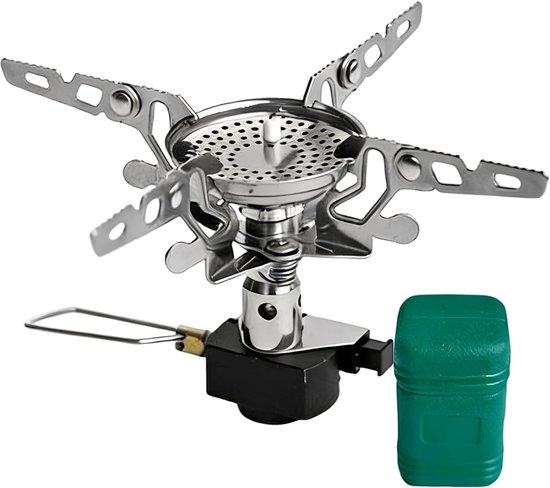 Compact Gasfornuis - Mini Kookplaat - Kamperen Buiten - Opvouwbaar Ontwerp - 3600W Vermogen - Zilver