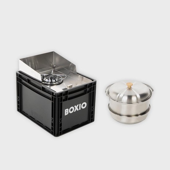 Compact Kampeerfornuis Starterset met Opbergruimte en Windscherm voor Outdoor Koken