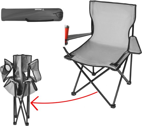 "Compacte Comfort Strandstoel campingstoel met Opberghoes en gratis E-BOOK - Grijs - Visstoel - Strandstoel opvouwbaar - Strandstoel inklapbaar - Strandstoel verstelbaar - Strandmat - Visstoeltje opbouwbaar - Inclusief Gratis E-Book"