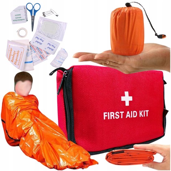 Compacte EHBO-kit met Nood-slaapzak voor Outdoor & Survival