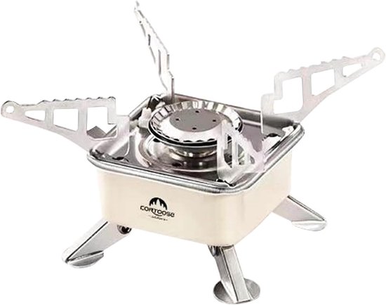 Compacte Kampeerbrander - Buitenfornuis Op Gas - Outdoor Koken - Winddicht Ontwerp - 3500 Watt - Zilver