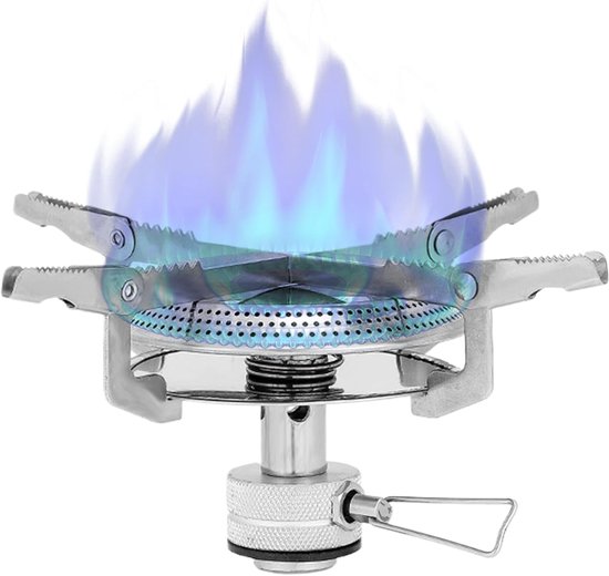 Compacte Kampeerbrander - Outdoor Kooktoestel - Buiten Koken - Praktische Vouwtechniek - 20x8x5 cm - Zilver