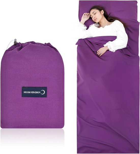 Compacte Microfiber Slaapzak 90cm x 220cm met Extra Kussencompartiment, Ultralichte Reis Slaapzak voor Volwassenen, Ideaal voor Kamperen, Wandelen en Hostels van Merkloos