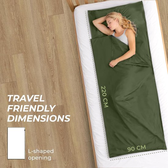 Compacte Zomerse Slaapzak - 180 x 220 cm - Microvezel met Kussencompartiment - Voor Volwassenen op Reis