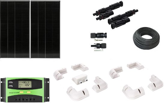 Compleet 200W Zonnepaneel set - Shingled celtechnologie - 12V - daglichtpaneel - Met MC4 connectoren - Voor camper, boot, caravan, accu, etc - Met Nederlandse handleiding van Rinani