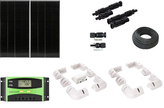 Compleet 340W Zonnepaneel set - mono kristallijne celtechnologie - 12V - daglichtpaneel - Met MC4 connectoren - Voor camper, boot, caravan, accu, etc - Met Nederlandse handleiding van DuoQTools