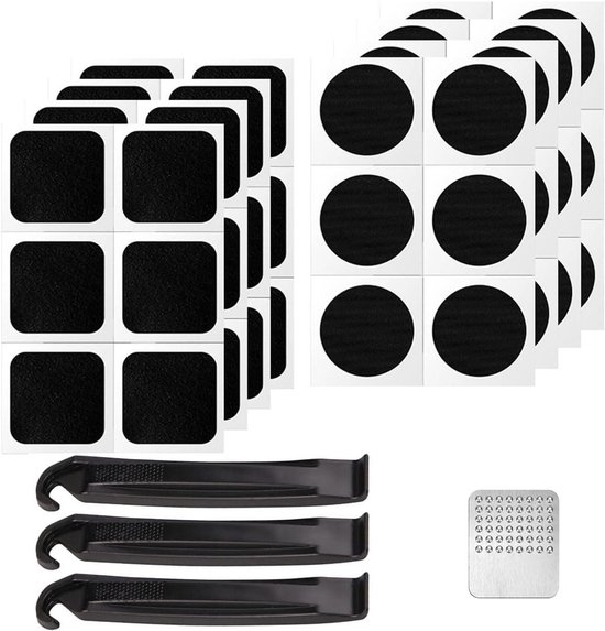 Complete 52-delige Fietsreparatieset met Zelfklevende Patches voor Mountainbikes en Racefietsen, Inclusief Universele Plakstrips en Draagbare Opbergdoos