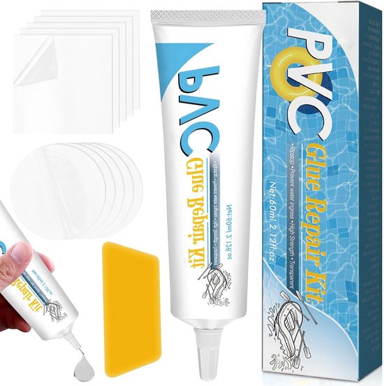 Complete Reparatieset voor Zwembaden en Luchtbedden, Waterdichte Kit voor PVC en Rubber, Inclusief Toebehoren