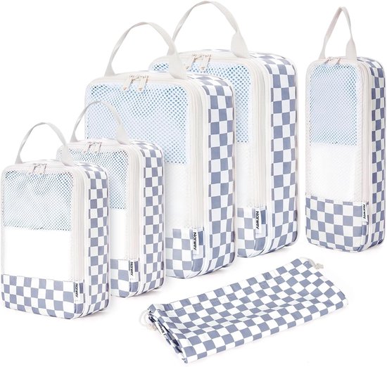 Compressie Koffer Organizer Set - 6 Delige Packing Cubes voor Handbagage en Rugzak van Gonex