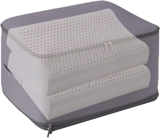 Compressie Opbergsysteem - Opbergzak Dekbed - Ruimte Besparen - Waterdichte Nylon Constructie - 27x22x3 cm - Grijs