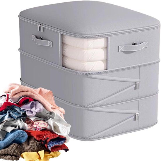 Compressie Opbergzakken - Ruimtebesparende Zakken - Kleding Opbergen - Vochtwerend Schild - 52x46x60cm - Grijs
