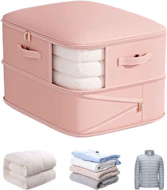 Compressie Opbergzakken - Vacuüm Organizer - Ruimte Besparen - Dubbellaags Compressie - 20L x 10B x 5H cm - Roze