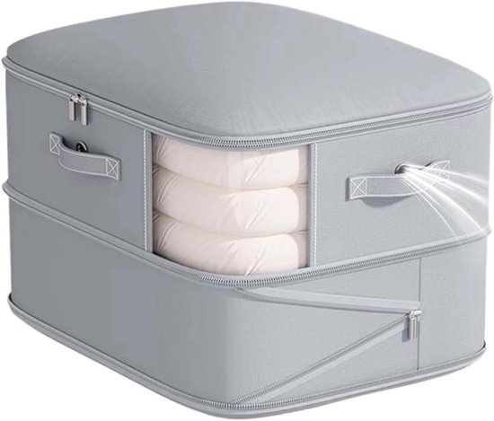 Compressie Opbergzakken - Vacuümzakken Ruimtebesparend - Kleding Dekbedden Opslag - Dubbellaags Compressie - 20x10x5 cm - Grijs