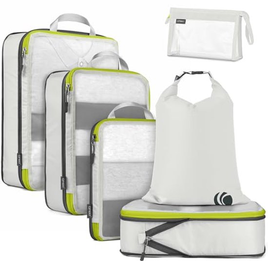 Compressie Reisverpakkingskubussen voor Koffers en Rugzakken – Lichtgewicht Organizer voor Reizen en Thuisopslag (6 Stuks) van Merkloos