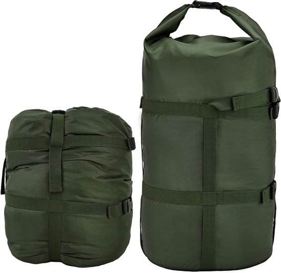 Compressie Stuff Sack - Slaapzak Opbergzak - Kamperen en Backpacken - Sterk Bandsysteem - 24L - Groen