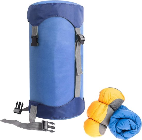 Compressie Zak - Opbergzak Compressie - Ruimte Besparen - Waterbestendig Polyester - Maat S - Blauw