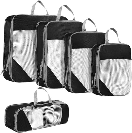 Compressie Zakken - Reiszakken Organizer - Ruimte Besparen - Waterdichte Binnenlaag - 34 x 24 cm - Zwart