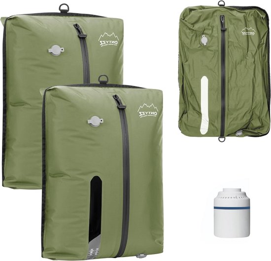 Compressietas Kleding - Reis Opbergzak - Ruimte Besparen - Waterdicht met Ventiel - 2 Stuks - Groen
