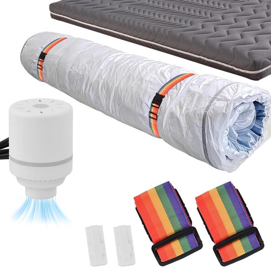 Compressiezakken 240 x 130 cm voor matrassen tot 200 x 100 cm, inclusief elektrische pomp en 2 compressiebanden, ideaal voor opslag en ruimtebesparing
