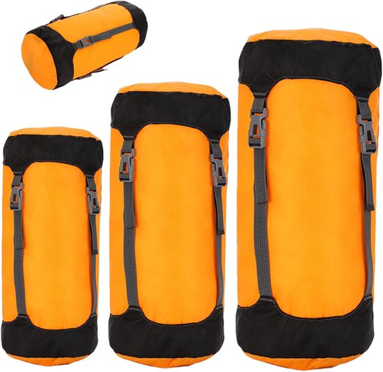 Compressiezakken - Opbergzakken - Reizen Kamperen - Waterdicht Nylon - 3 stuks - Oranje