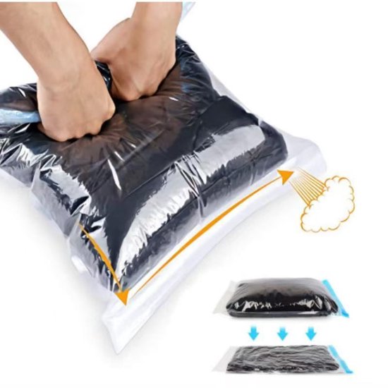 Compressiezakken - Reisbenodigdheden - Ruimtebesparende opbergzakken - Accessoires voor thuisorganisatie en inpakken - Afmeting 35 x 50 cm - Transparant - 10 stuks.