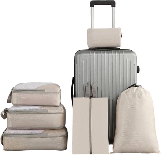 Compressiezakken Set - Reisorganizers - Bagage Opslag - Ruimtebesparend Ontwerp - 6 Delig - Zwart