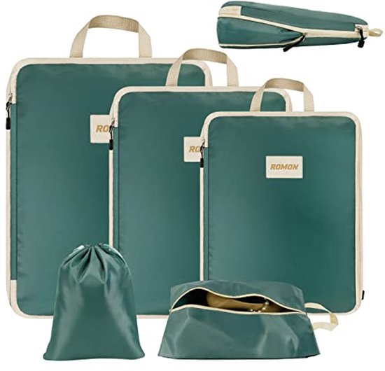 Compressiezakken voor Reizen - Set van 5, Ruimtebesparend en Waterdicht voor Kleding en Cosmetica van Merkloos