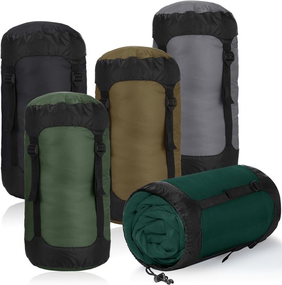 Compressiezakken voor wandelen - 5 stuks, waterdicht, 20 l, ideaal voor camping, backpacken en bergbeklimmen