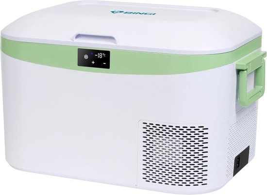Compressor Koelbox 12,8L – Koelt tot -18°C in 40 Min – 12/24V & 230V – Touchscreen – Accu Beveiliging – Camping & Auto – Wit