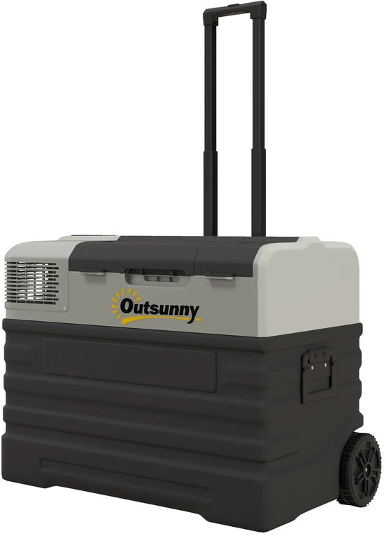 Compressor Koelbox - 56 L - Mobiel autokoelkast - AC/DC - 12V-24V/100V-240V - -20℃ tot 20℃ - Outdoor camping benodigdheden - Zwart/grijs van Merkloos