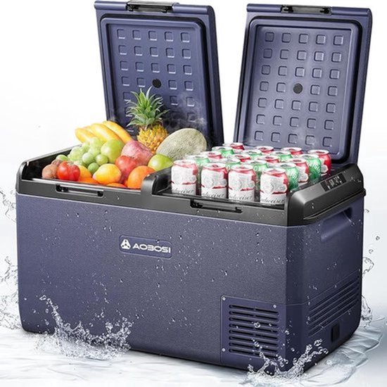 Compressorkoelbox – Camping Koelkast – Vriesbox – Mobiele Koelbox – 12V Koelbox – 75 Liter – Dubbele Temperatuurzones – Stil & Energiezuinig