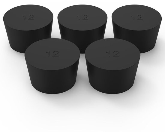 Conische Rubber Stoppen - Massieve Afsluitingen - Laboratorium Gebruik - Luchtdichte Afsluiting - 2" Bodem 2.4" Top - Zwart