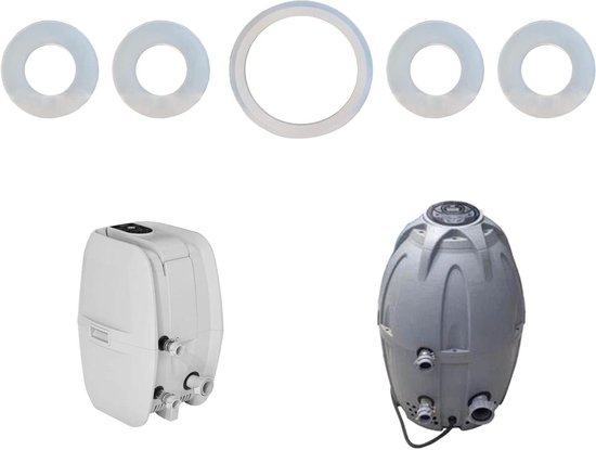 Connector Afdichtingsset - Luchtpomppakking - Bubbelbad Reparatie - Duurzaam Siliconen Materiaal - 5 Delig - Helder