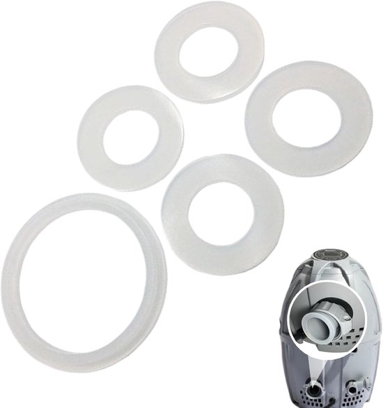 Connector Afdichtingsset - Vervangingsringen - Bubbelbad Onderhoud - Lekdichte Rubberen Constructie - 5 Stuks - Zwart
