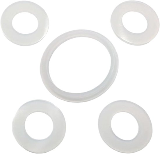 Connector Pakkingenset - Luchtpomp Rubber - Lekvrije Afdichting - Eenvoudig Onderhoud - 5 Delige Set - Zwart
